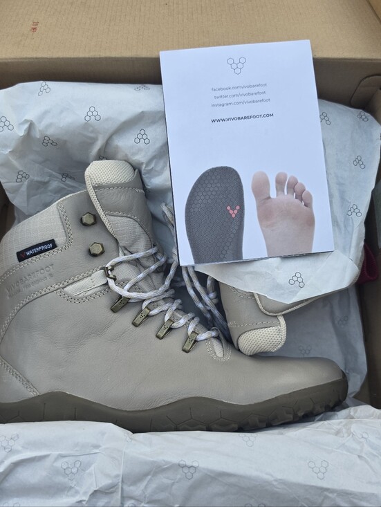 Vivo barefoot Shoes - Vivo barefoot Women's Beige/Tan Waterproof Heeled Hiking Boots W8